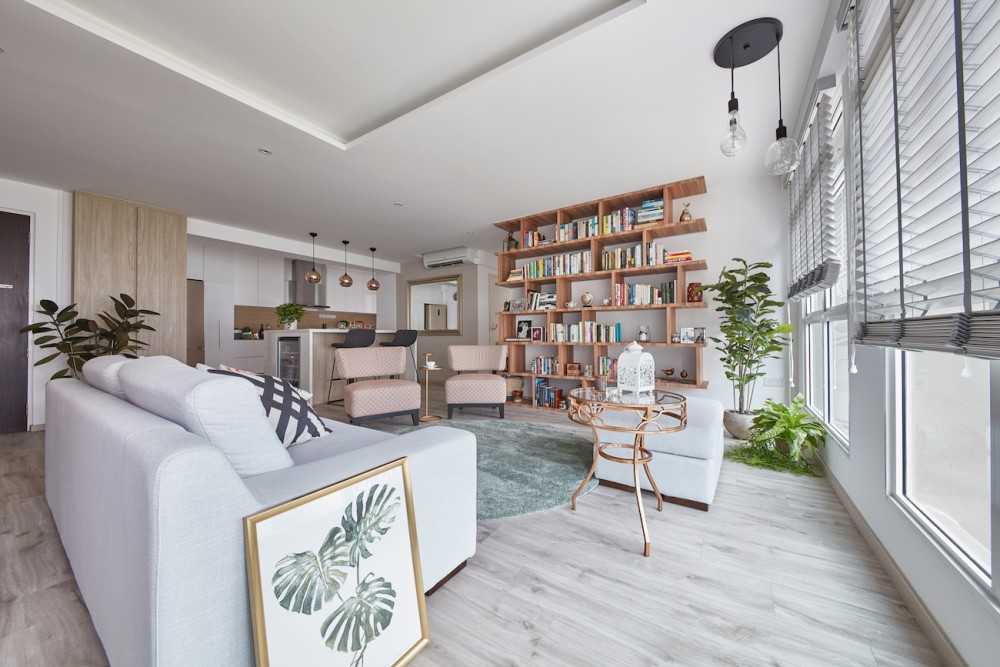 Scandinavian Living Room with Sofa and Side Table