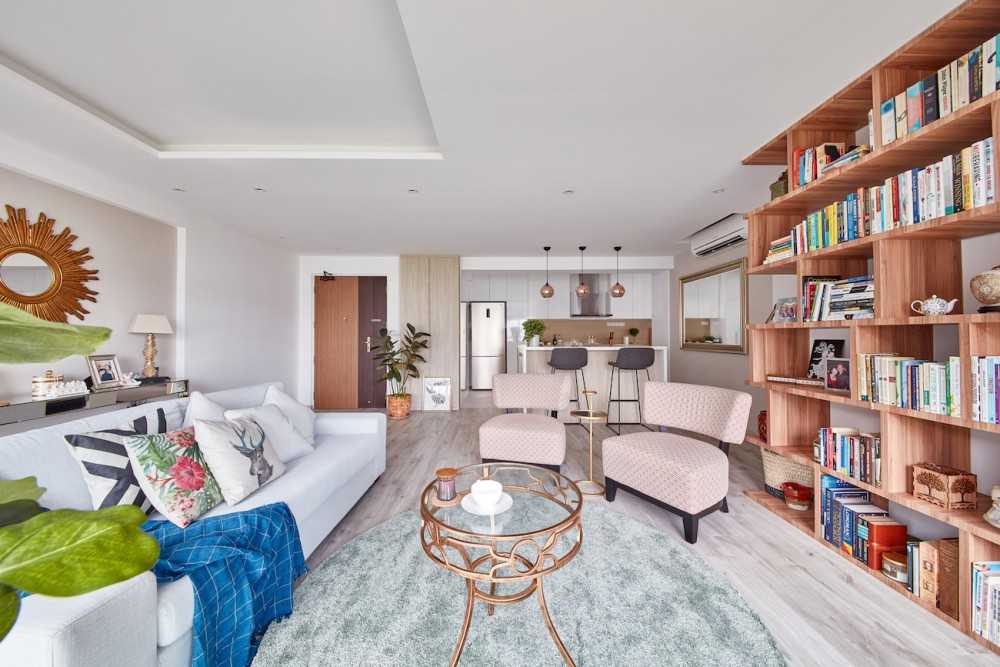 Scandinavian Living Room with Sofa and Armchairs