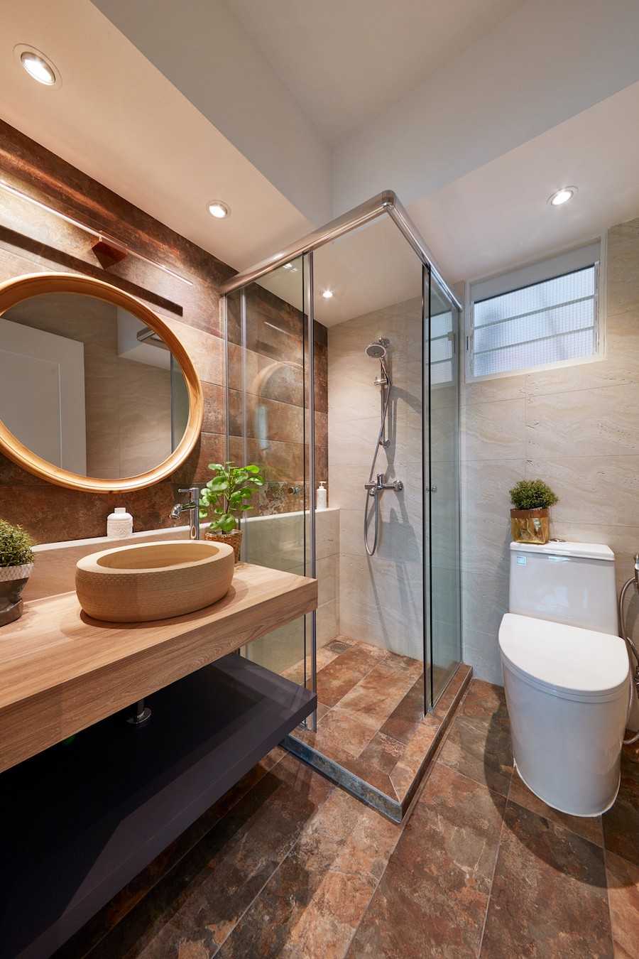 Scandinavian Bathroom with Mirror and Bathroom Mirrors