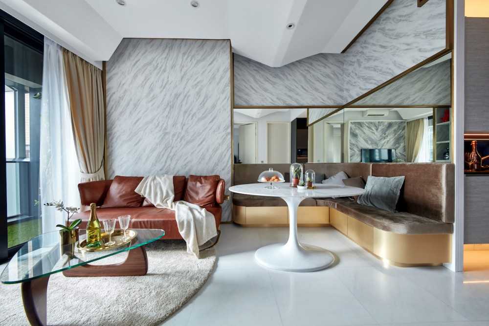 Modern Living Room with Feature Wall and Sofa