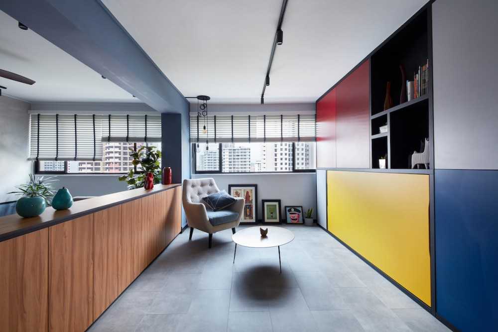 Contemporary Study with Console Table and Armchairs