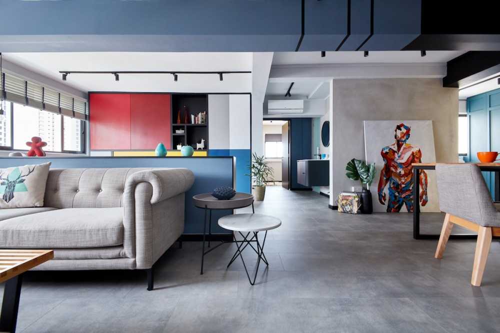 Contemporary Living Room with Sofa and Side Table