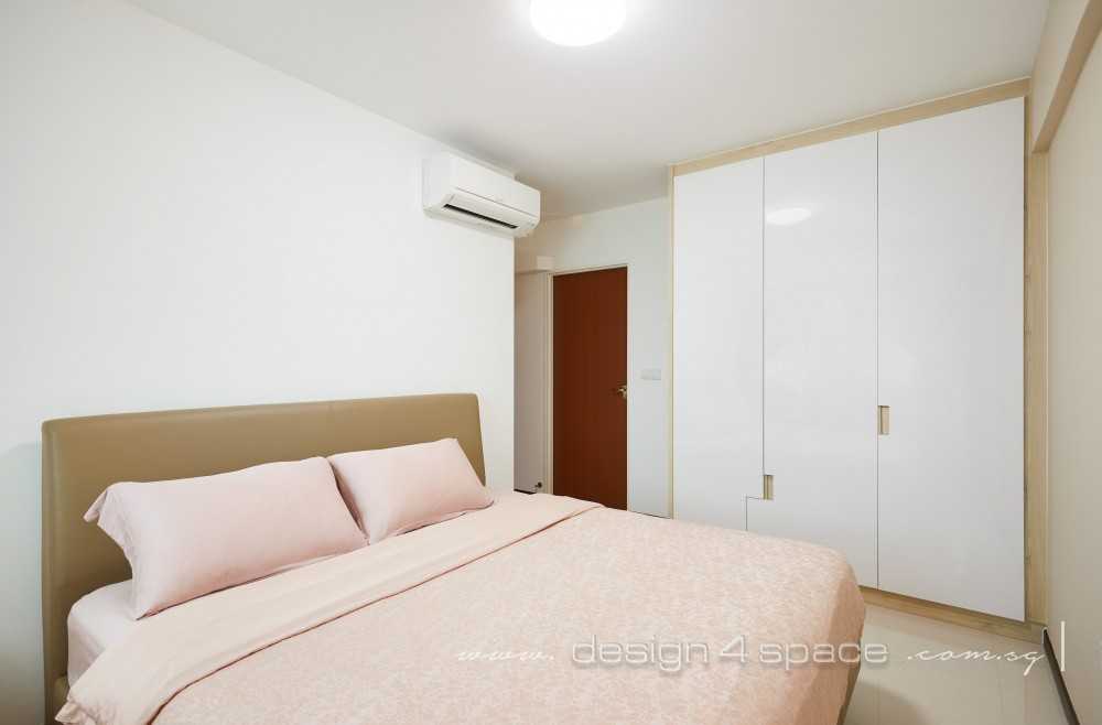 Scandinavian Bedroom with Homogeneous Tiles and Wardrobe