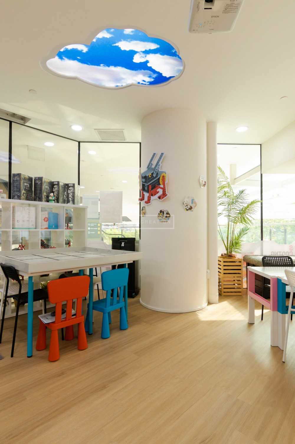 Contemporary Office with Bookshelf and Desk