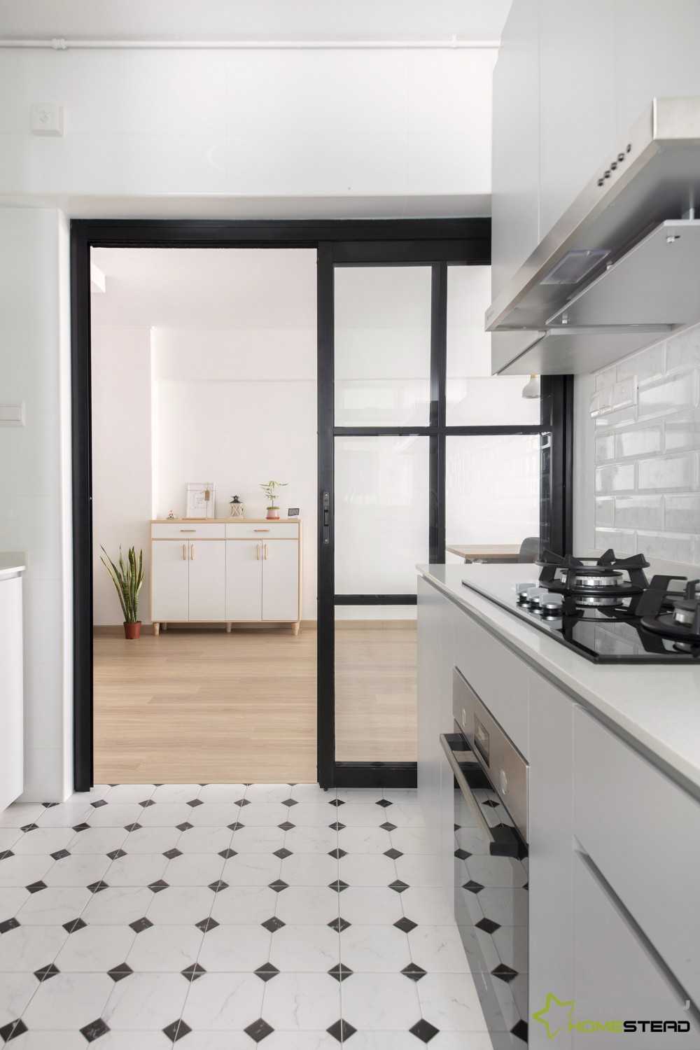Scandinavian Kitchen with Kitchen Backsplash and Kitchen Accessories