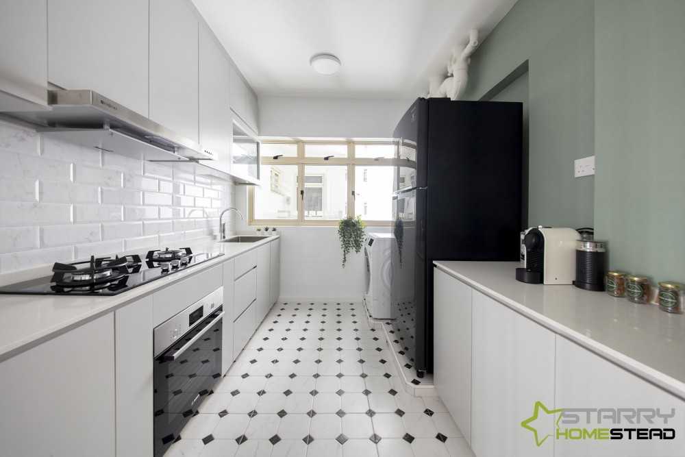 Scandinavian Kitchen with Kitchen Backsplash and Kitchen Cabinets