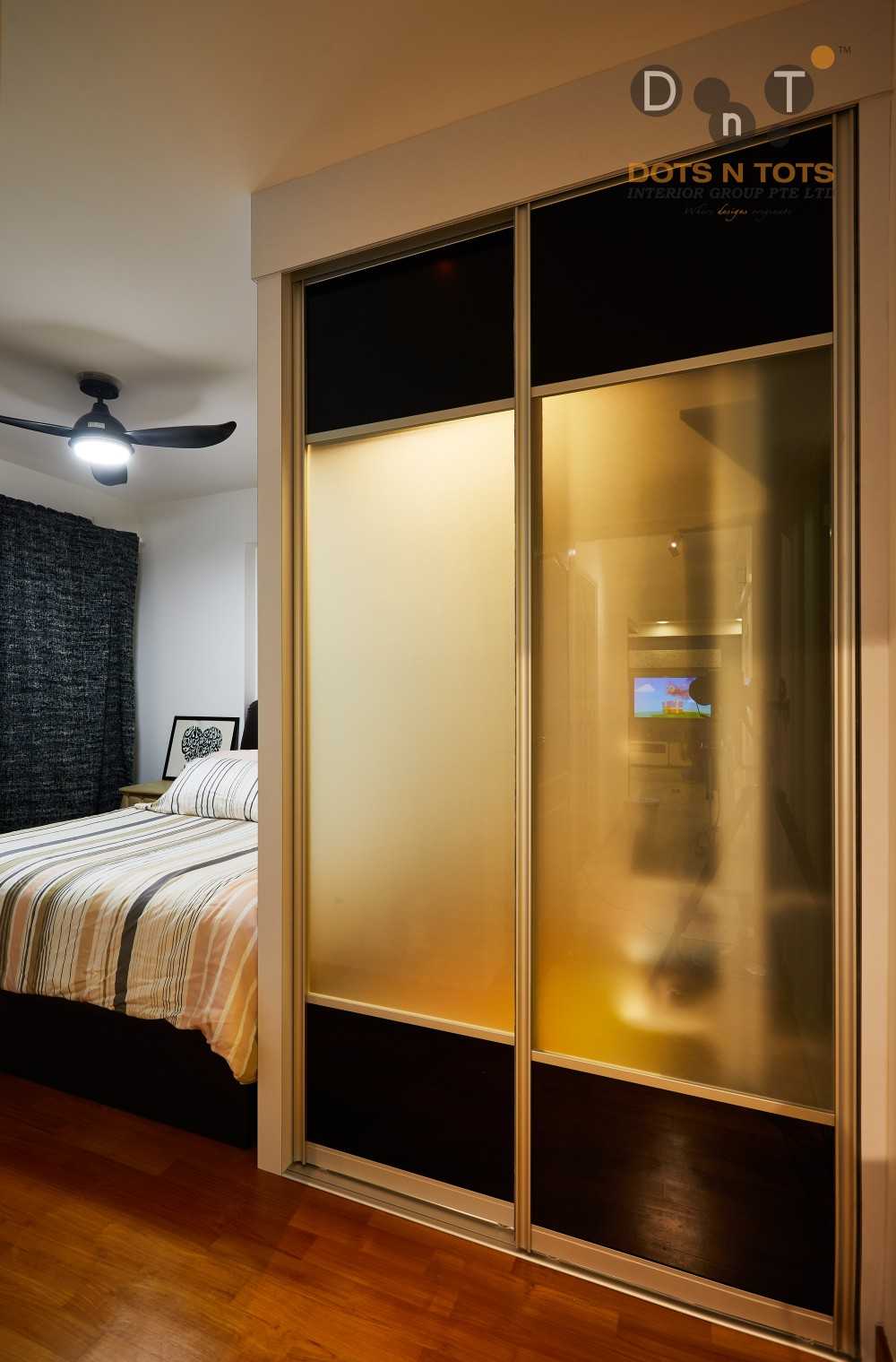 Contemporary Bedroom with Cove Lighting and Wardrobe