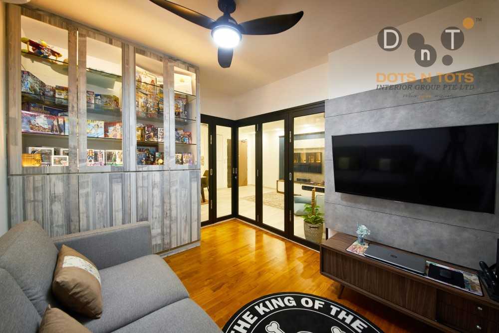 Contemporary Home Theatre with Sofa and TV