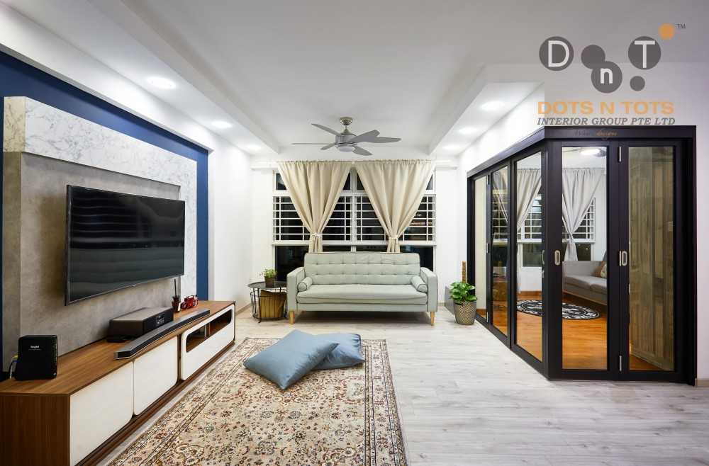 Contemporary Living Room with Sofa and Paintings