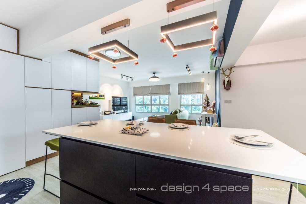 Scandinavian Kitchen with Kitchen Island and Open Kitchen