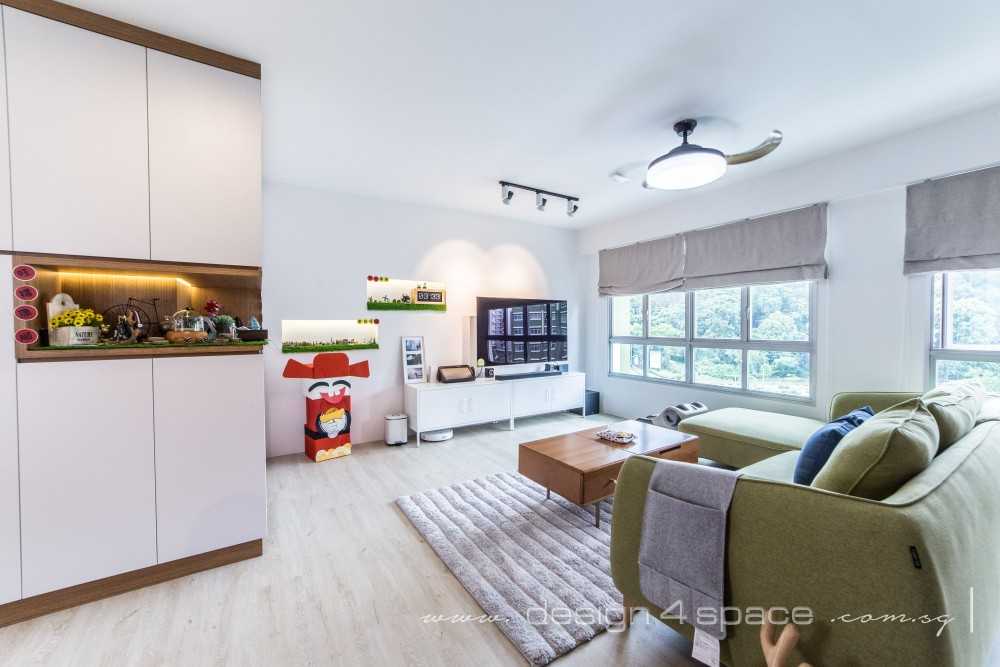 Scandinavian Living Room with TV Console and TV