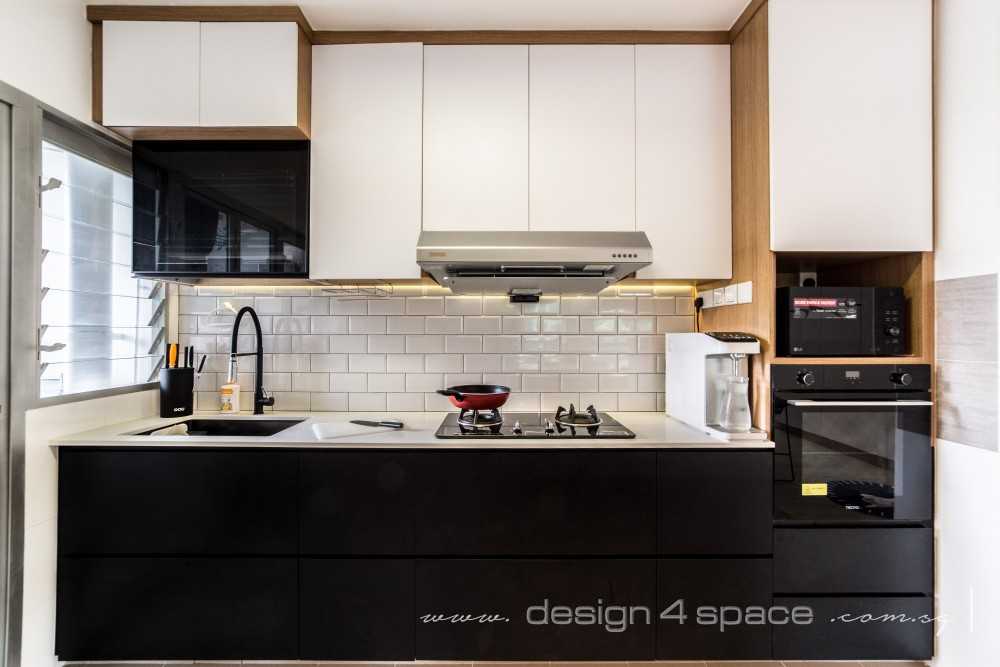 Scandinavian Kitchen with Homogeneous Tiles and Kitchen Island