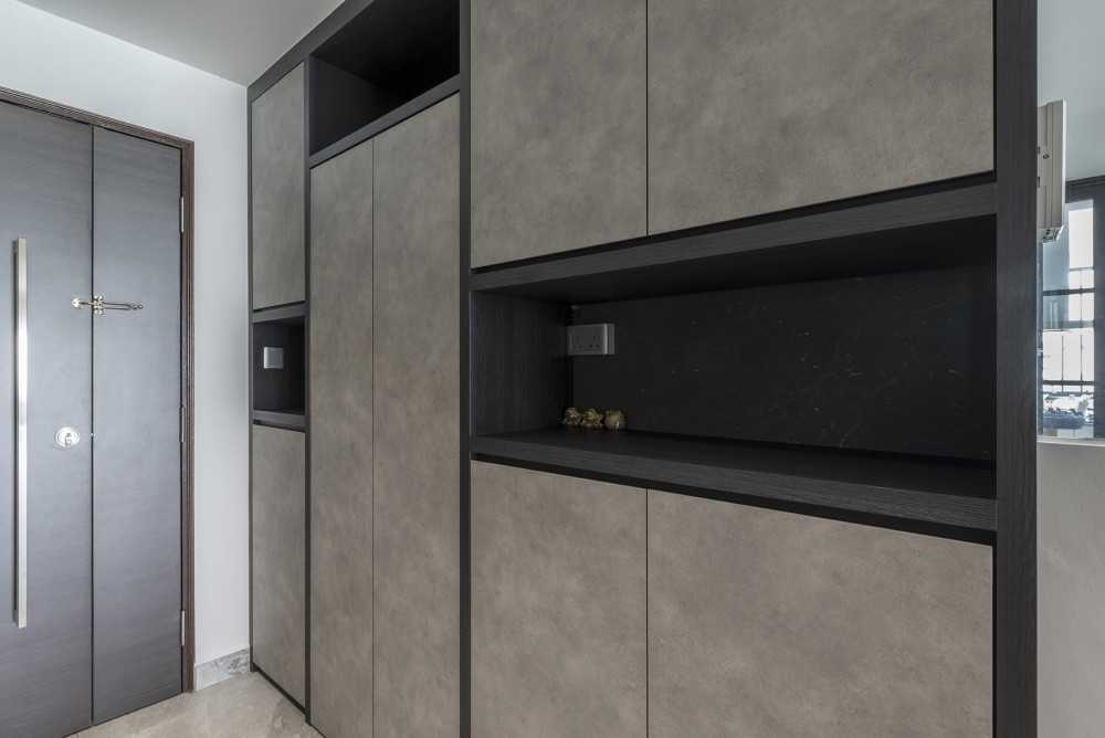 Contemporary Foyer with Storage Cabinets and Shoe Cabinets