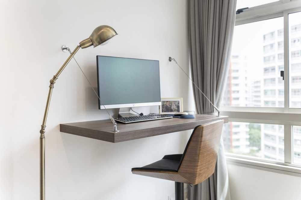 Scandinavian Study with Curtain and Desk Chairs