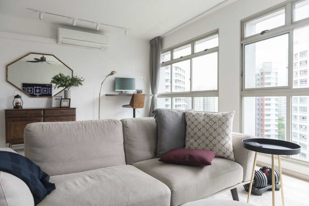 Scandinavian Living Room with Sofa and Lamps