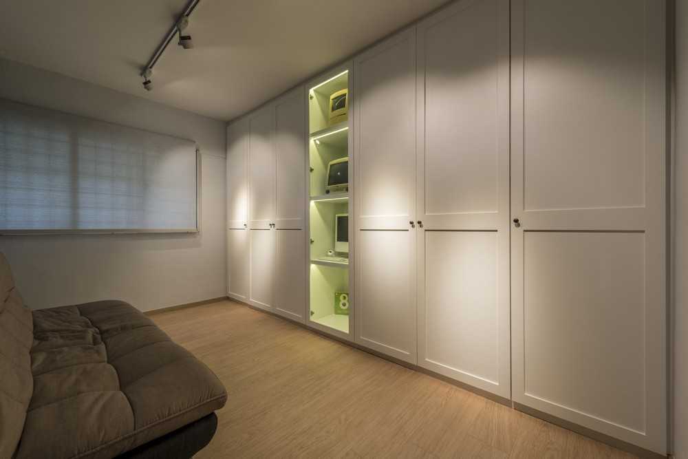 Country Bedroom with Wardrobe and Display Cabinets