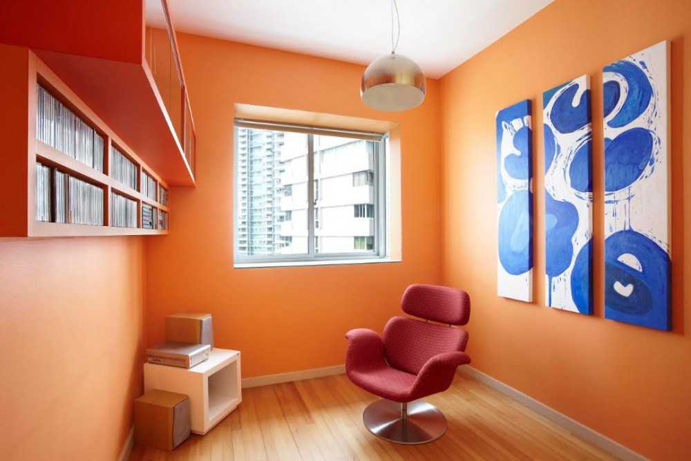 Eclectic Study with Artwork and Armchairs
