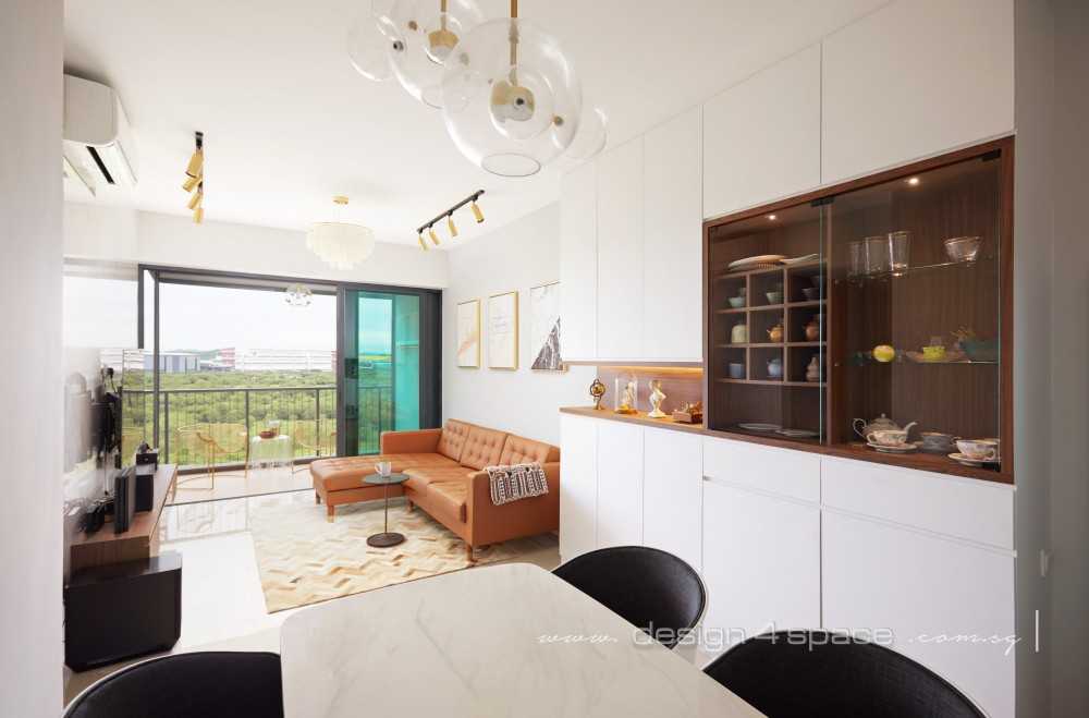Modern Dining Room with Drop Light and Dining Table