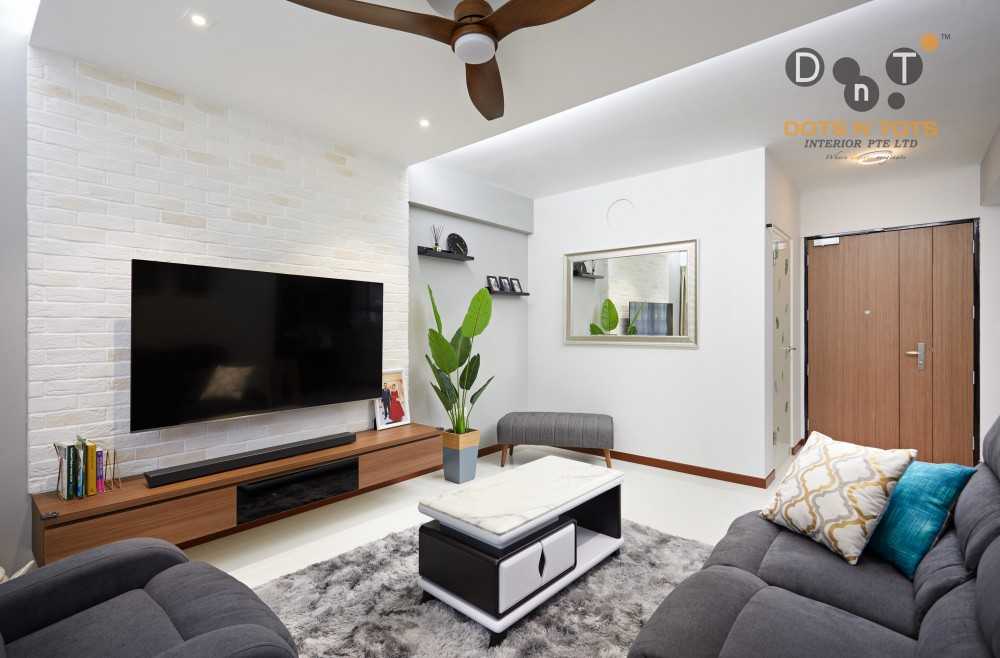 Minimalist Living Room with TV Console and Sofa