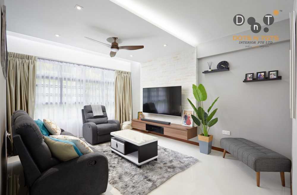 Minimalist Living Room with TV Console and Sofa