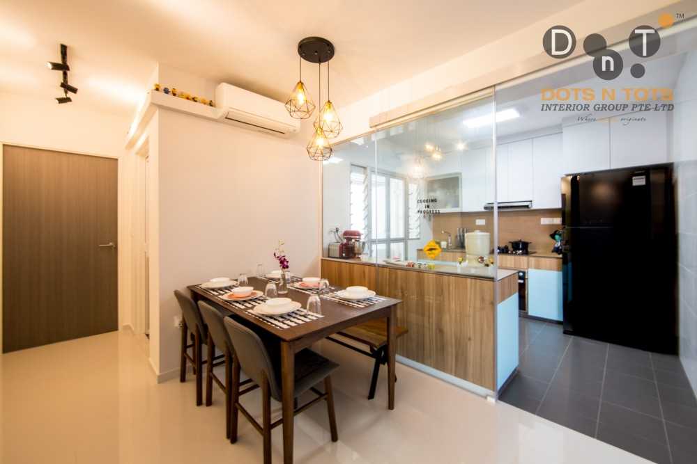 Contemporary Dining Room with Downlights and Dining Table
