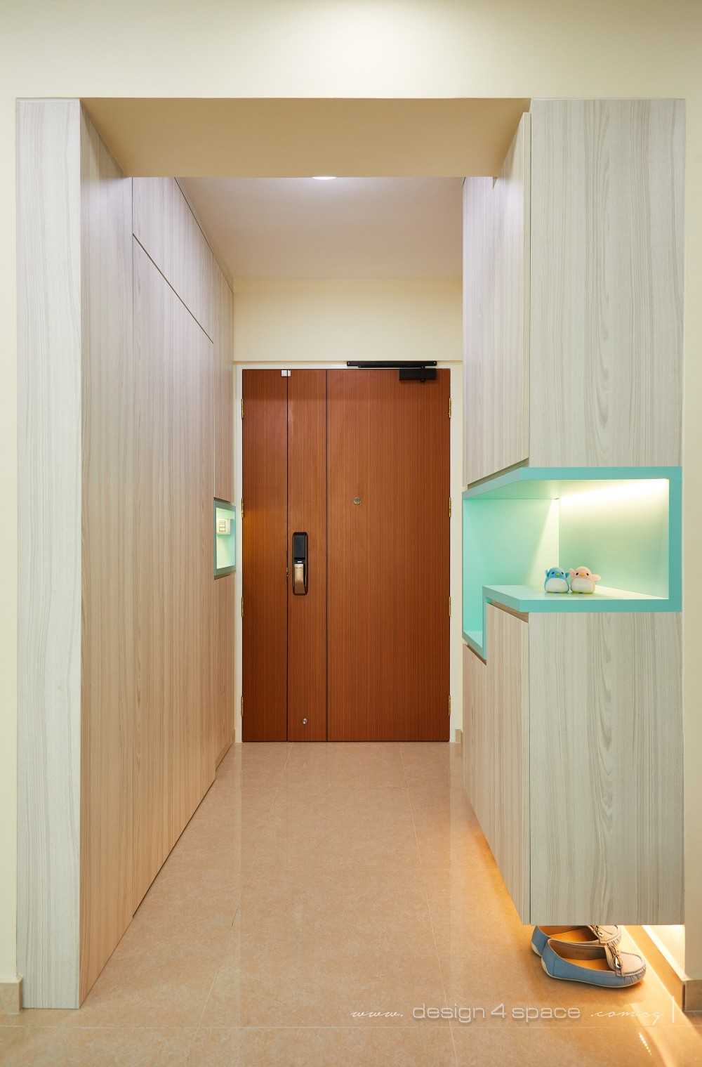 Contemporary Entryway with Seating Bench and Small Storage