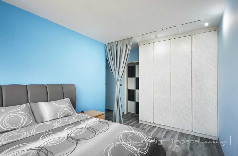 Contemporary Bedroom with Homogeneous Tiles and Cove Lighting