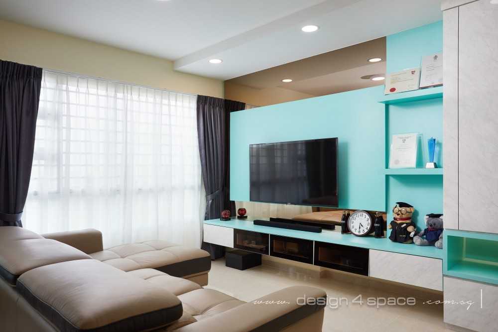 Contemporary Living Room with Homogeneous Tiles and Sofa