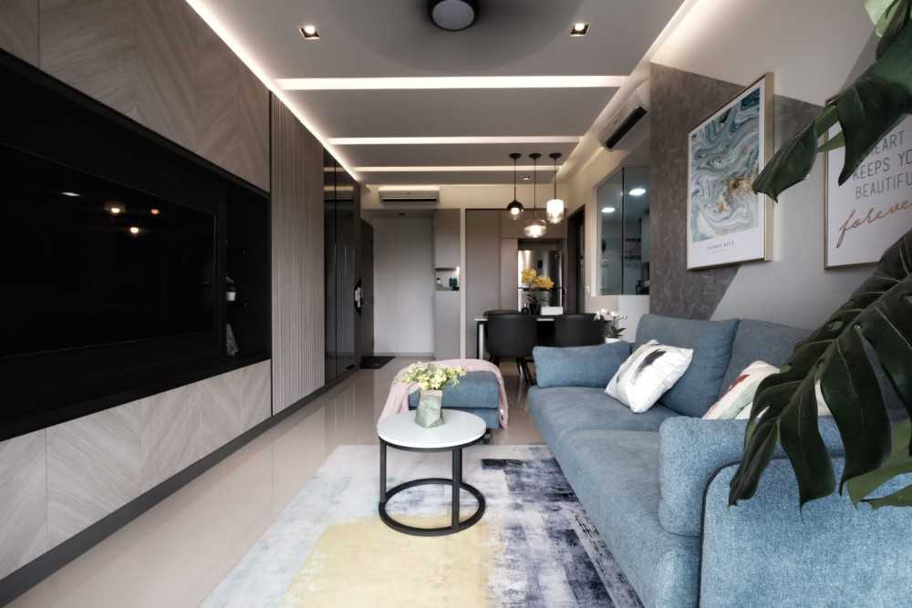 Modern Living Room with Feature Wall and Sofa