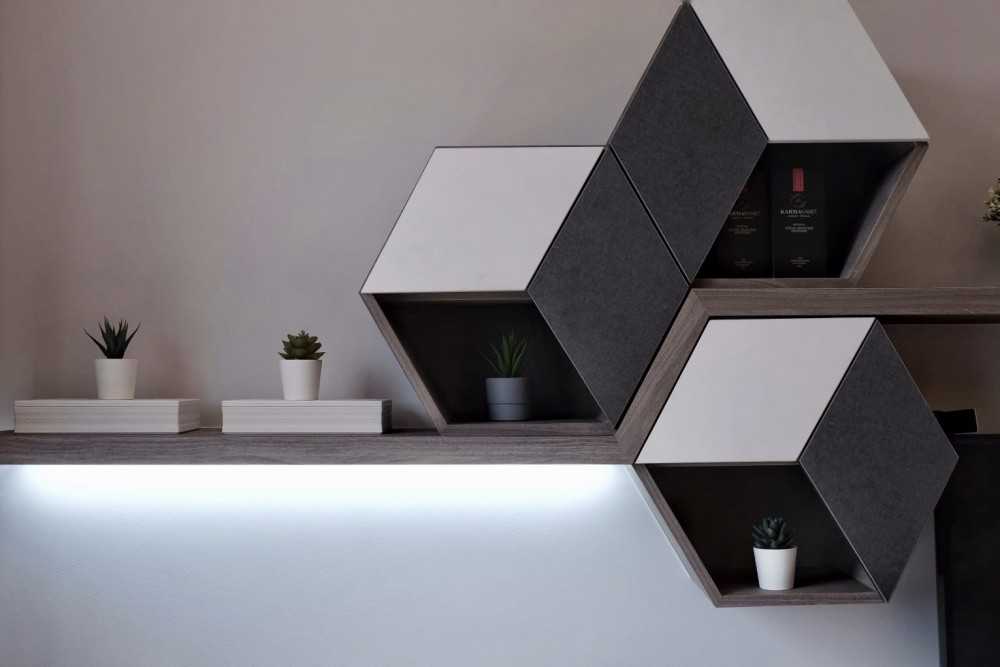 Modern Bedroom with Bookshelf and Bedroom Dresser