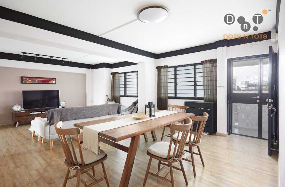 Vintage Dining Room with Cove Lighting and Ceiling Light