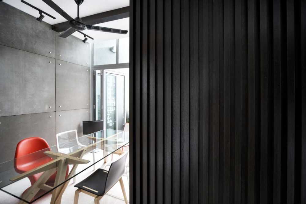 Eclectic Hallway with Dining Table and Dining Chairs