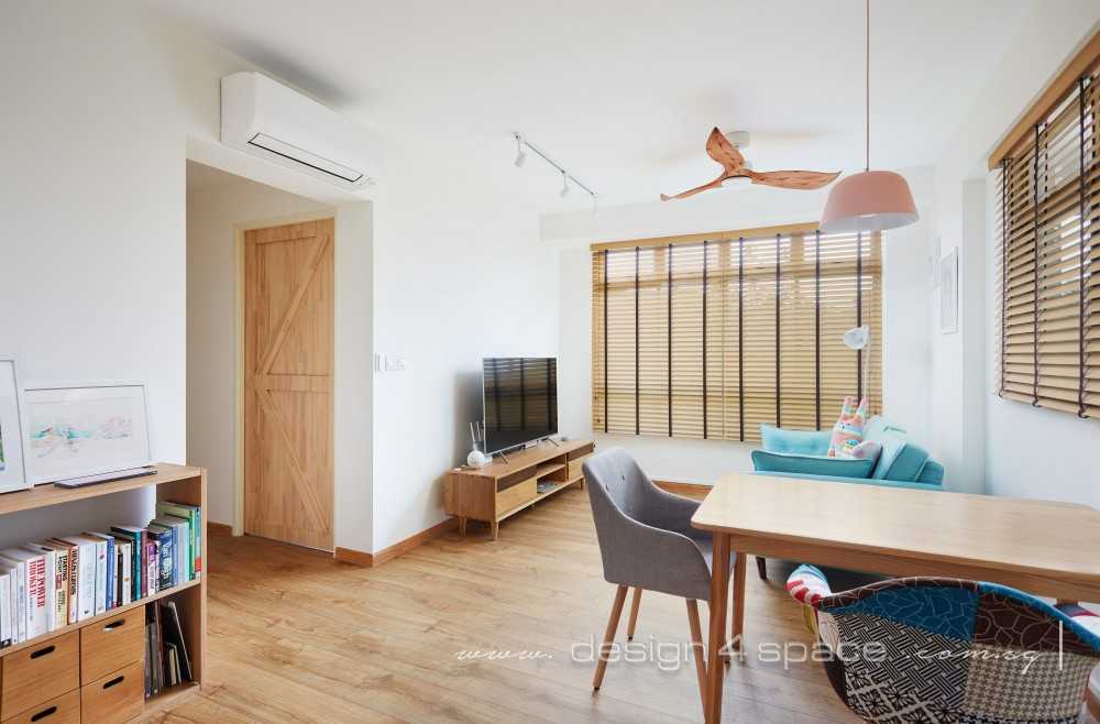 Scandinavian Living Room with TV Console and Sofa