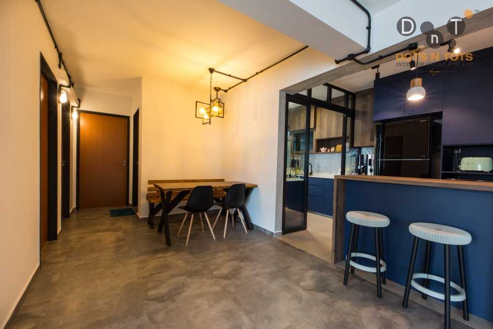 Industrial Kitchen with Kitchen Window and Kitchen Island