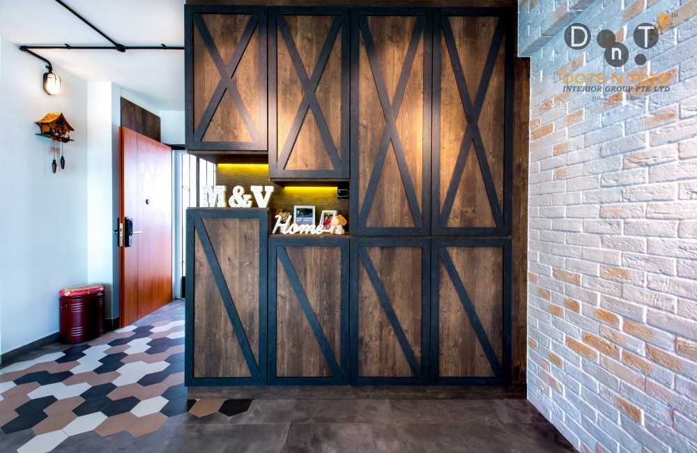 Industrial Entryway with Shoe Rack and Shoe Cabinets