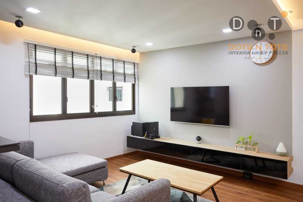 Scandinavian Living Room with TV Console and Sofa