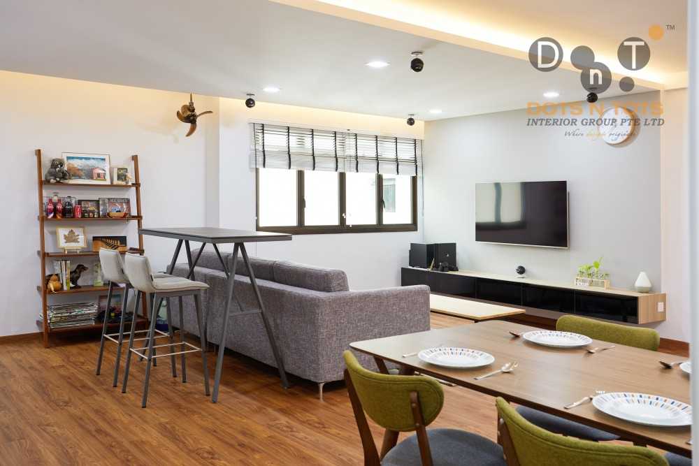 Scandinavian Living Room with Drop Light and Sofa