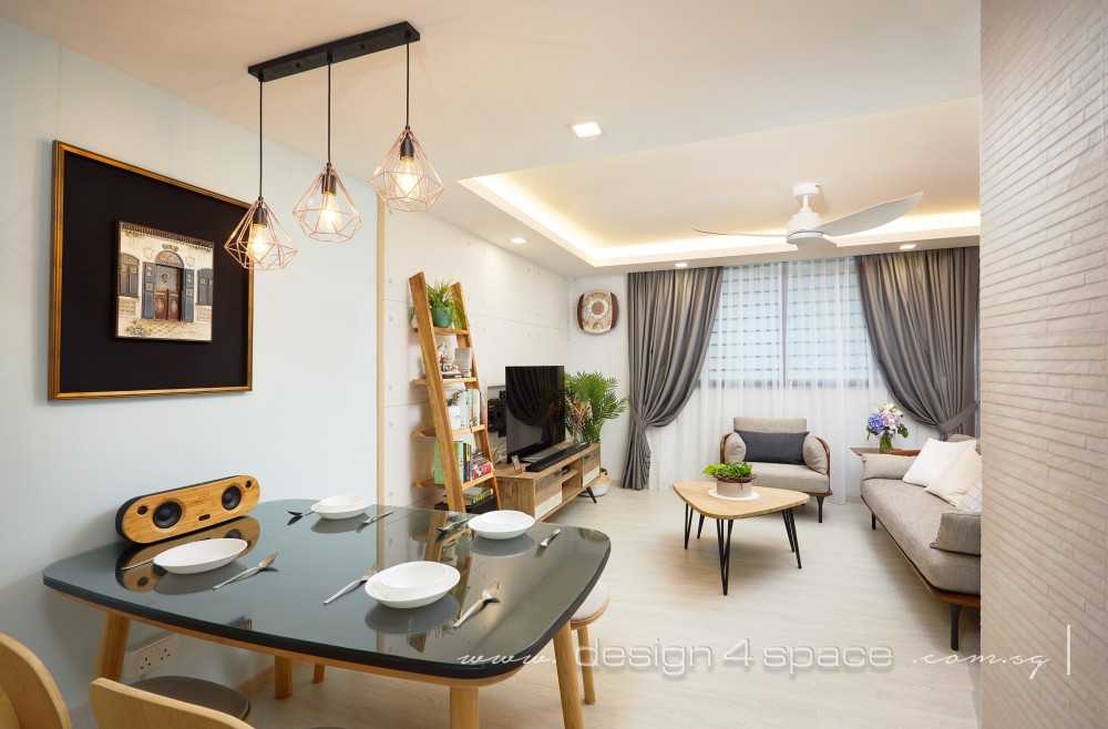 Scandinavian Dining Room with Dining Table and Dining Chairs