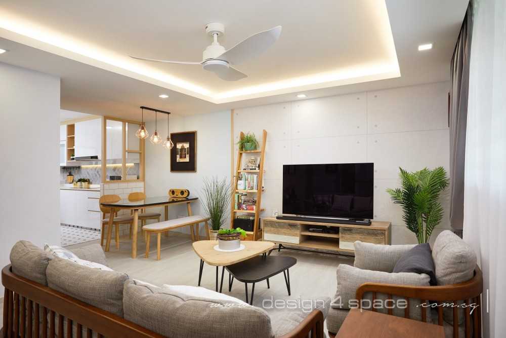 Scandinavian Living Room with TV Console and Sofa