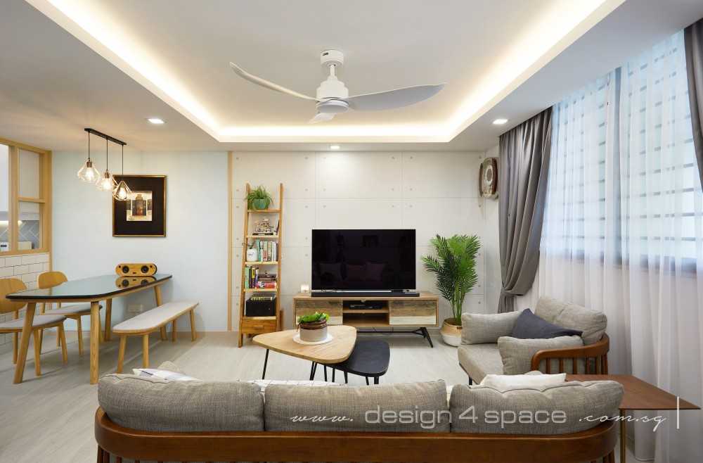 Scandinavian Living Room with TV Console and Sofa
