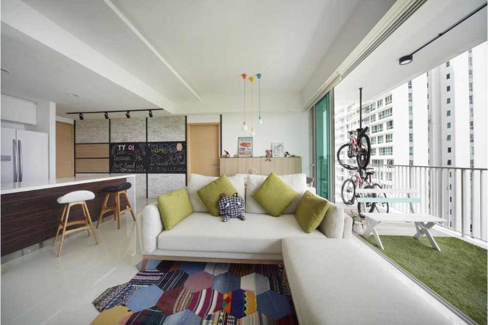 Scandinavian Living Room with Sofa and Outdoor Furniture