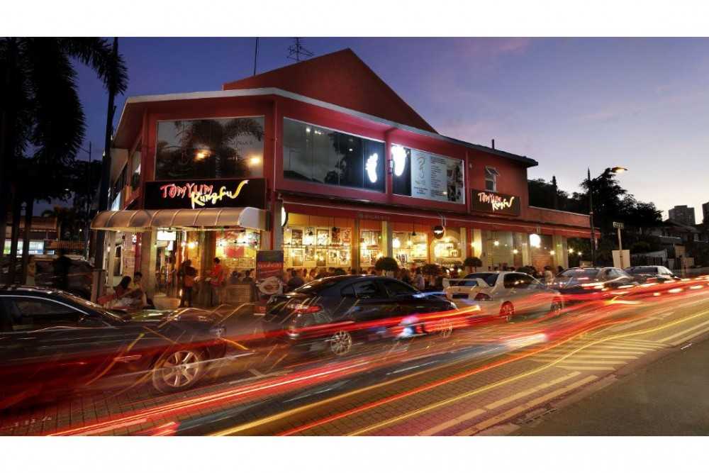Vintage Restaurant with Drop Light and Awning