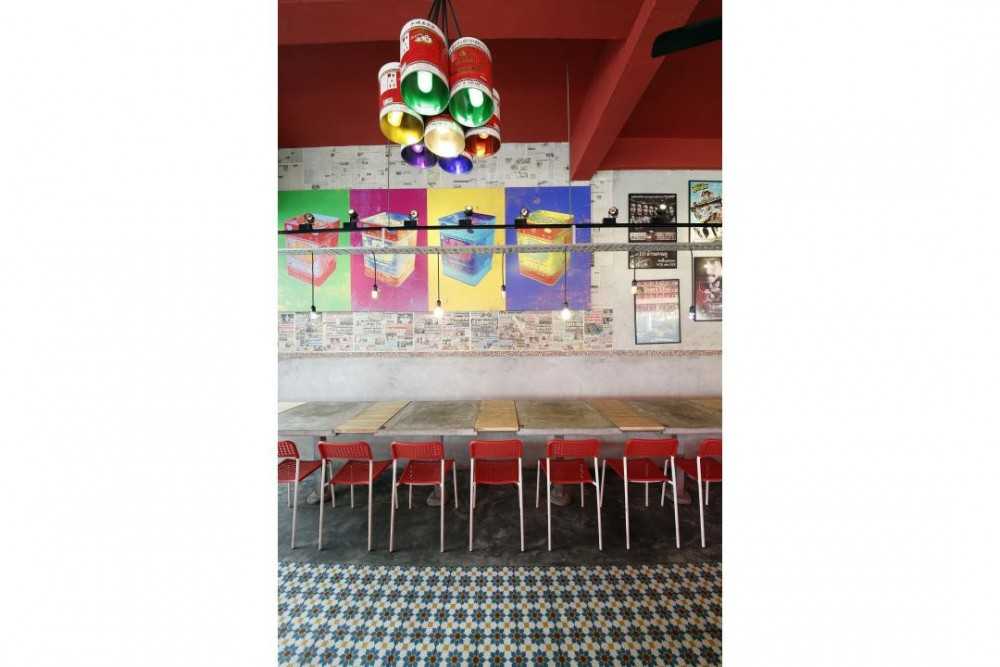Vintage Restaurant with Artwork and Dining Table