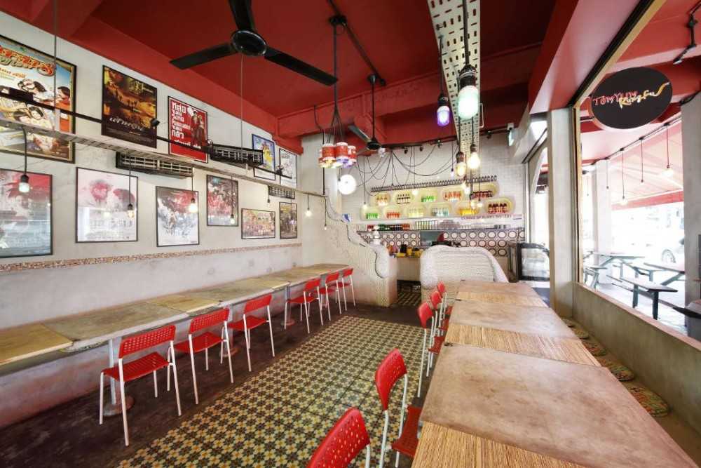 Vintage Restaurant with Artwork and Dining Table