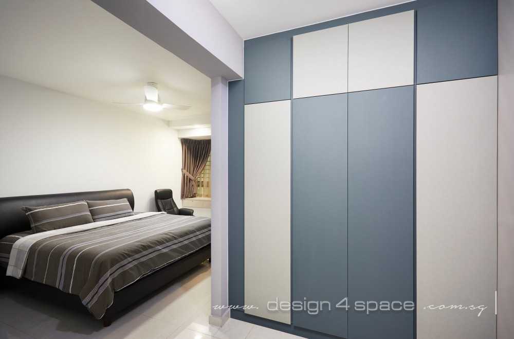 Contemporary Bedroom with Built-in Bed and Downlights