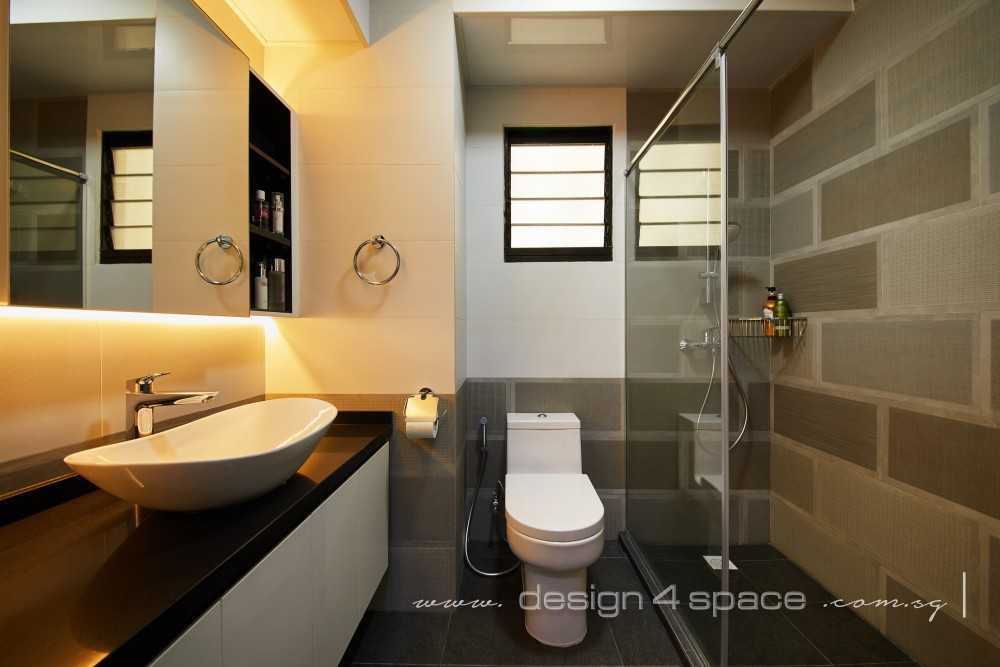 Contemporary Bathroom with Mirror and Shower Screen