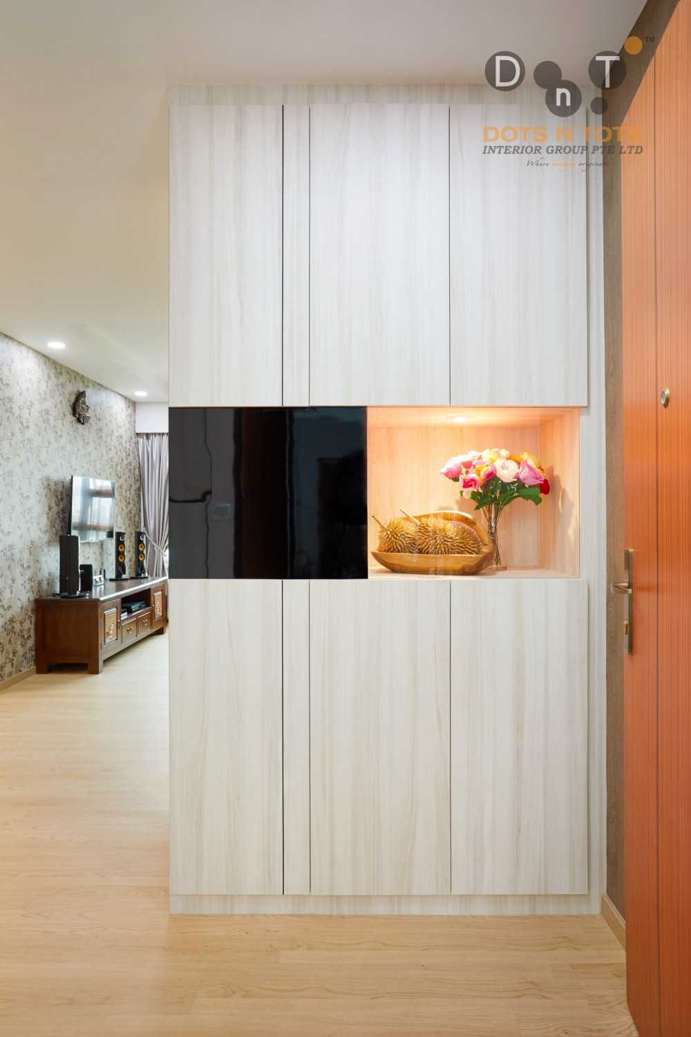 Asian Entryway with Mirror and Seating Bench