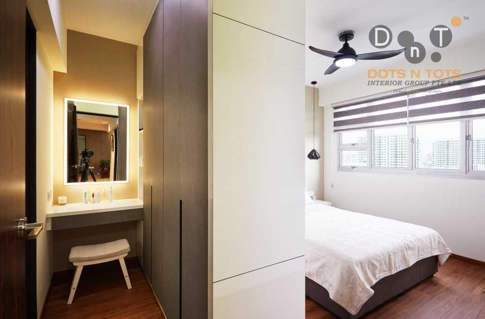 Asian Bedroom with Drop Ceiling and Ceiling Light