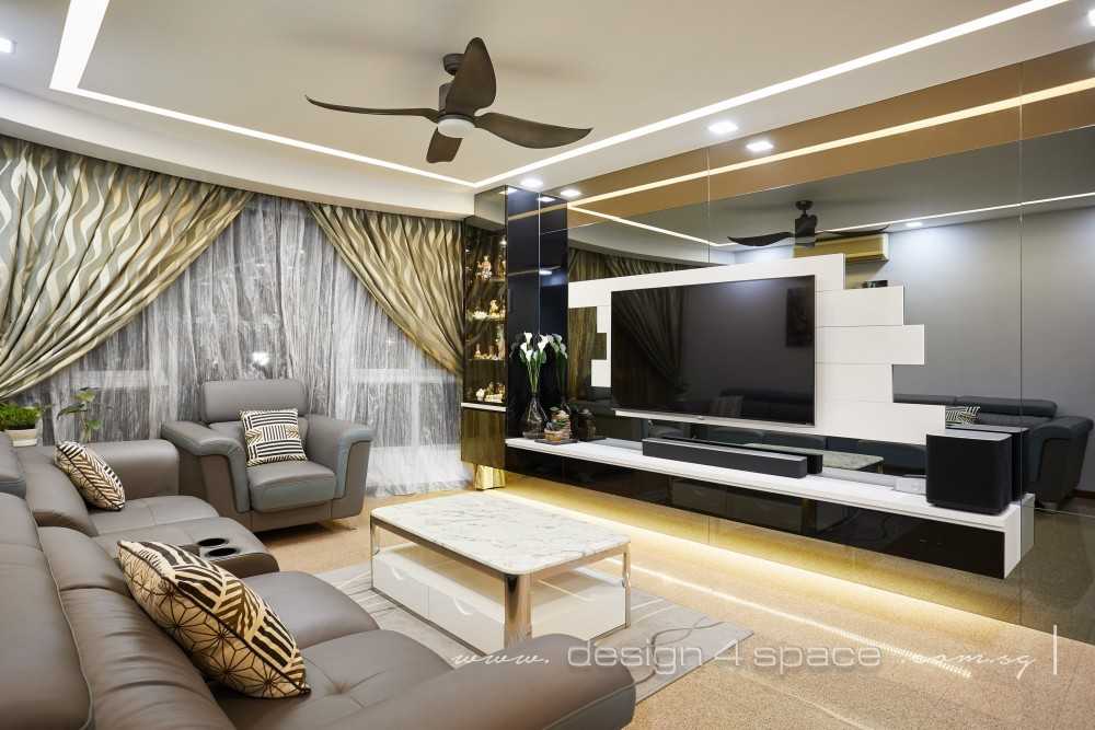 Modern Living Room with Wood Flooring and TV Console