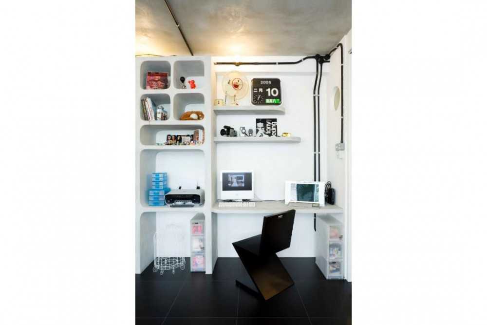 Eclectic Studio with Computer and Open Storage